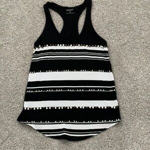 Express Black and White Striped Women's Tank Top